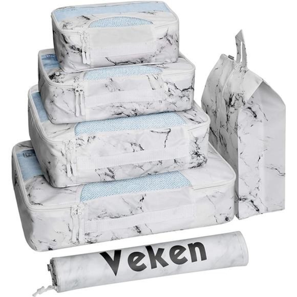 6 Pc Set Packing Cubes Luggage Packing Organizers for Travel Accessories - Picture 1 of 6